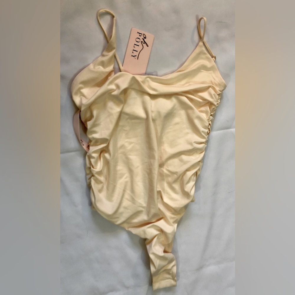 Oh Polly Ruched Bodysuit in Ivory